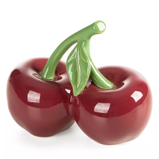 Figurka dekoracyjna czerwono, zielona wiśnia 16x9x14 cm SIMON Eurofirany