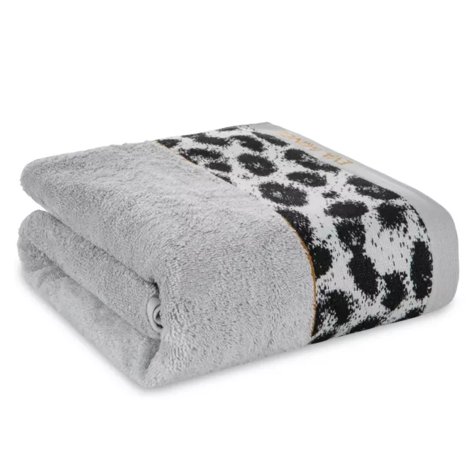 Ręcznik kąpielowy 70x140 cm bawełniany kolor srebrny,czarny z designerską bordiurą 500 g/m2 EVA 22 Eva Minge Eurofirany