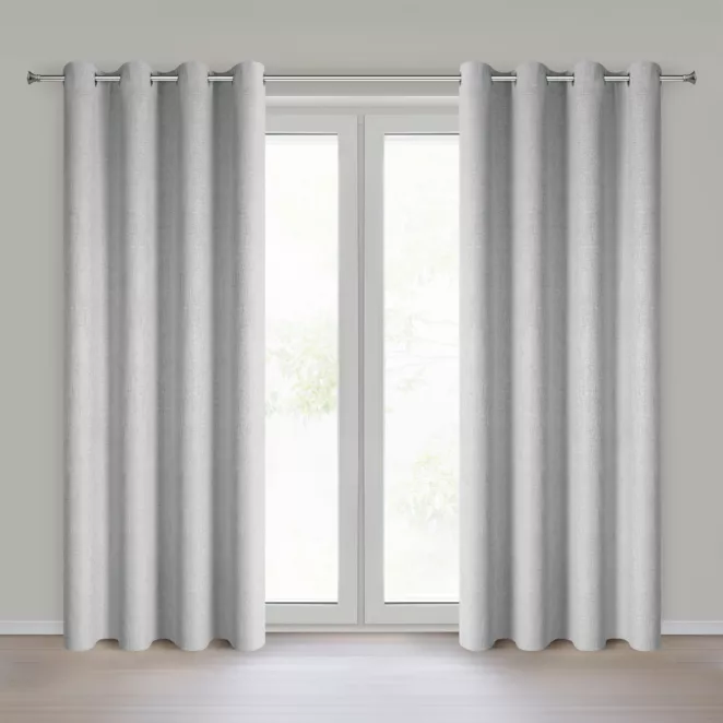 Zasłona srebrna z matowej tkaniny 140x250 cm przelotka LINDA Eurofirany