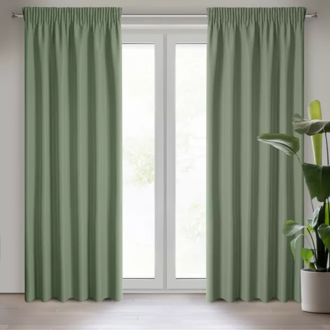 Zasłona oliwkowa z matowej gładkiej tkaniny 140x270 cm taśma RITA Eurofirany