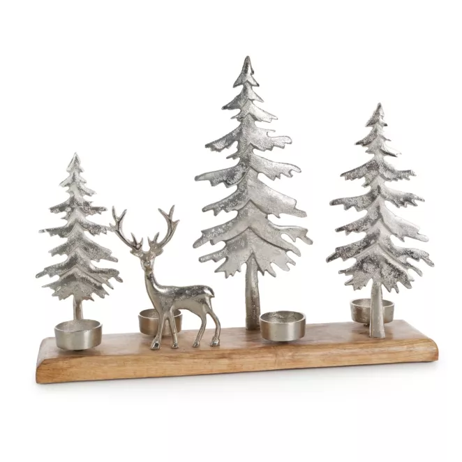 Figurka dekoracyjna drewniana w formie uroczego świecznika Eurofirany