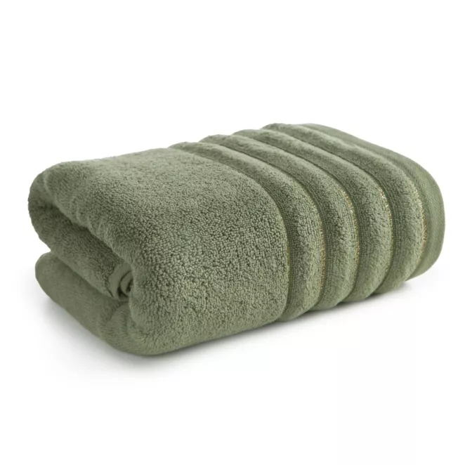 Ręcznik kąpielowy 70x140 cm bawełniany kolor zielony z błyszczącą bordiurą 500 g/m2 NADINE Eurofirany