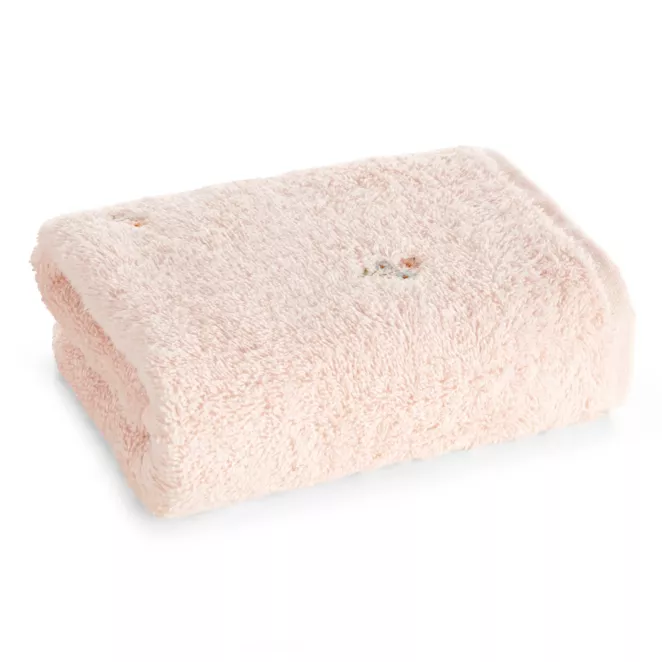 Ręcznik do rąk 30x50 cm bawełniany kolor pudrowy z haftem drobnych kwiatów BLOOM Eurofirany