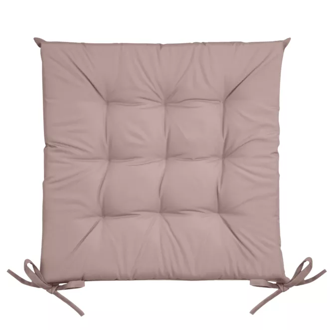 Poduszka na krzesło 40 x 40 x 5 cm wodoodporna pudrowo różowa z pikowaniem GARDEN Eurofirany