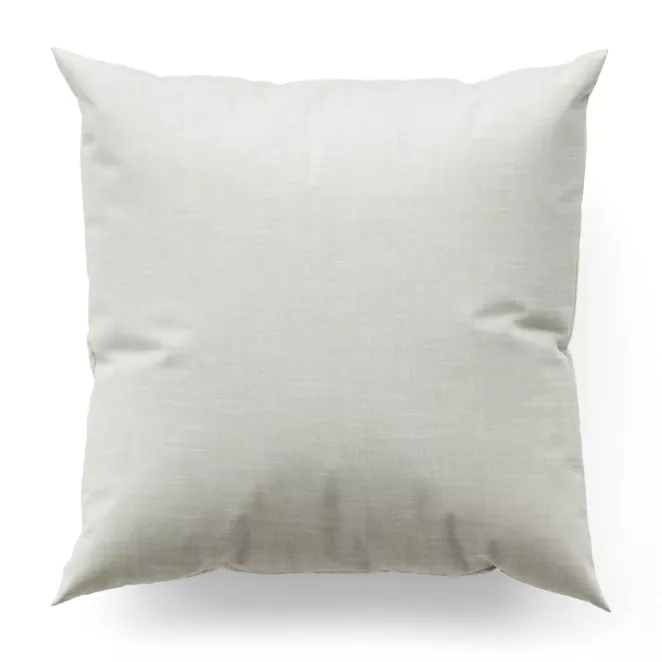 Poszewka szyta naturalno beżowa z tkaniny o naturalnym splocie, w stylu ekologicznym