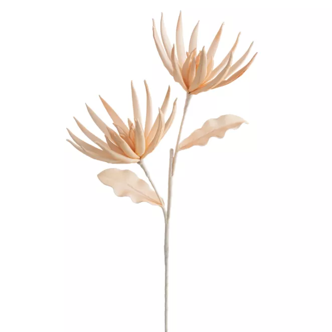 Kwiat sztuczny jasnopomarańczowy z plastycznej pianki foamiran 70 cm Eurofirany
