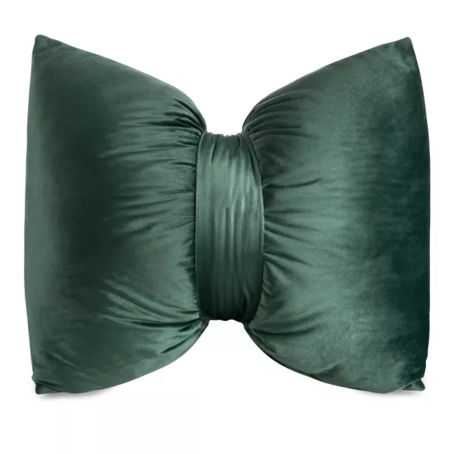 Poduszka 45x55 cm welwetowa kolor ciemnozielony w kształcie kokardy KODARDA Eurofirany