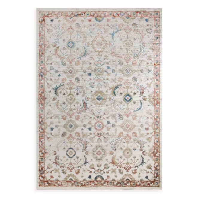 Dywan 60x100 cm kremowo, ceglasty z klasycznym motywem w stylu vintage ELORA 8 Eurofirany