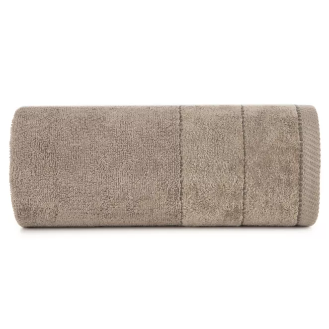 Ręcznik bawełniany ELIZA z welurową bordiurą i kontrastującymi paseczkami Eurofirany