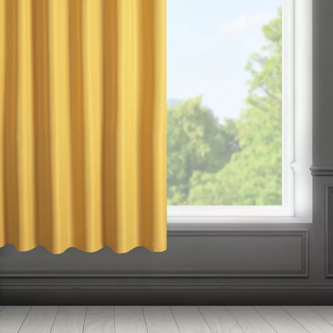 Zasłona musztardowa z matowej gładkiej tkaniny 140x175 cm taśma RITA Eurofirany