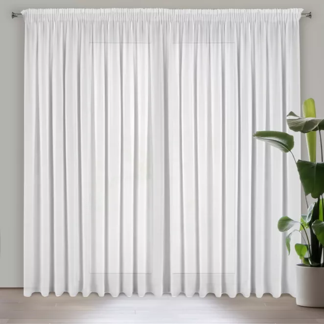 Firana biała z gładkiej matowej tkaniny szyfonowej 350x270 cm taśma DALIA Eurofirany