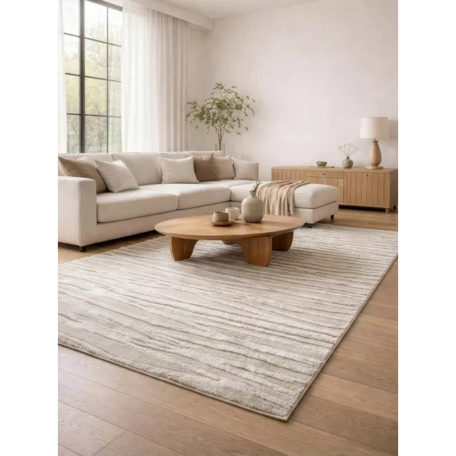 Dywan 60x100 cm beżowo, biały z wypukłym falowanym wzorem NOVA5 Eurofirany