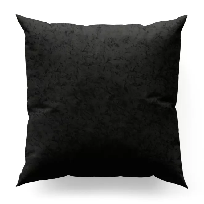 Poszewka na wymiar czarna z miękkiej tkaniny welwetowej z efektem kreszowania, wykończona obciążnikiem
