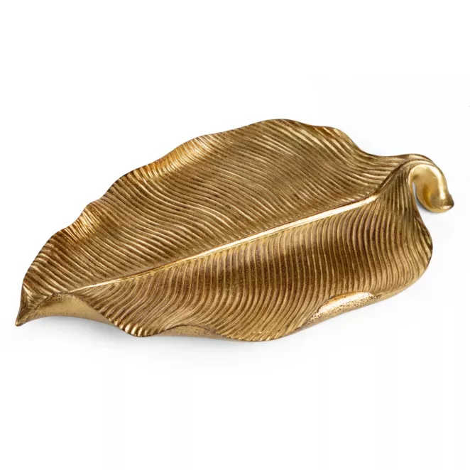 Patera dekoracyjna złota AMARI w kształcie bananowca Eurofirany