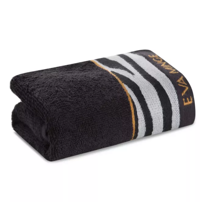 Ręcznik do rąk 30x50 cm bawełniany kolor czarny,szary z designerską bordiurą 500 g/m2 EVA 22 Eva Minge Eurofirany
