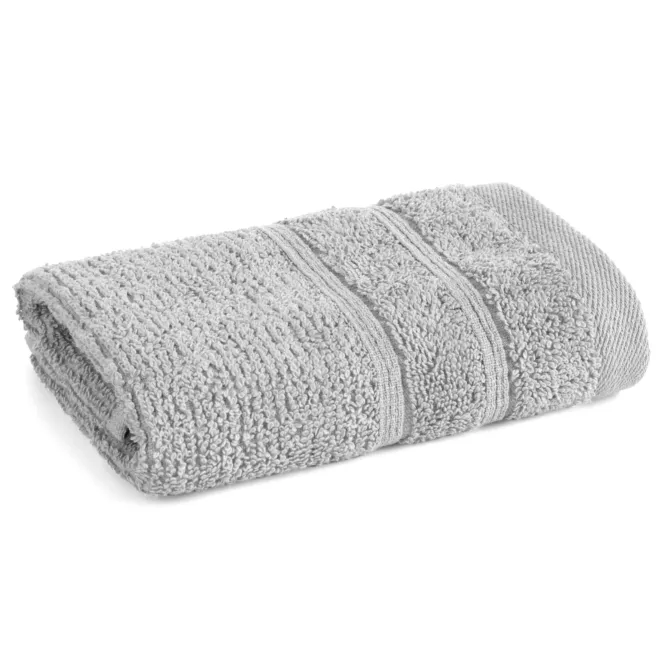 Ręcznik do rąk 30x50 cm bawełniany kolor srebrny w błyszczące paseczki AMIRA Eurofirany