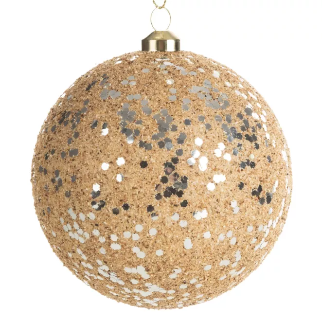 Dekoracyjna bombka choinkowa zdobiona lśniącymi drobinkami Eurofirany