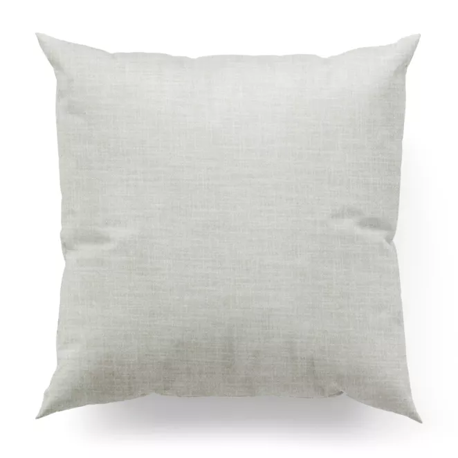 Poszewka szyta beżowa z miękkiej tkaniny szenilowej o wyraźnym splocie z efektem melanżu