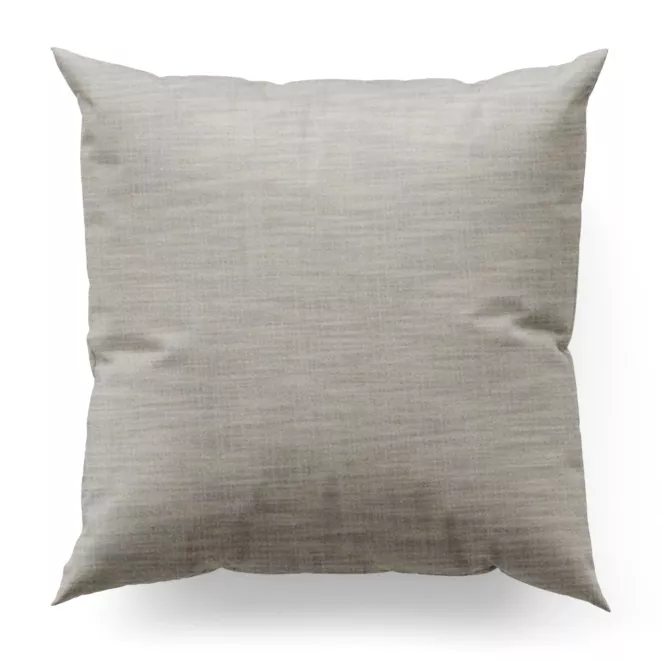 Poszewka szyta szarobeżowa z tkaniny z dodatkiem lnu, z melanżowym splotem ekologiczna