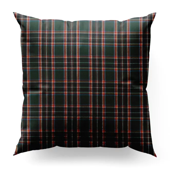 Poszewka szyta zielono granatowa z delikatnej tkaniny w kratkę