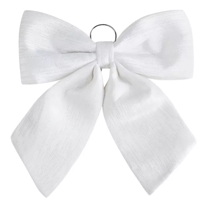 Świąteczna ozdoba w kształcie kokardy z błyszczącej tkaniny Eurofirany