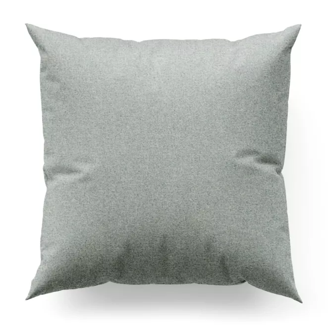 Poszewka szyta popielata ze strukturalnej tkaniny typu blackout, zaciemniająca w 100%