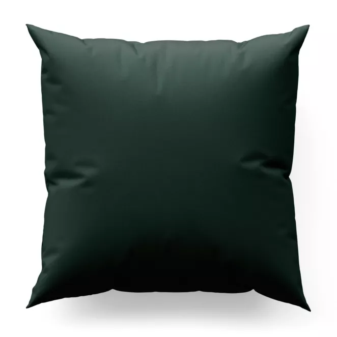 Poszewka szyta ciemnozielona z gładkiej zaciemniającej tkaniny typu dimout