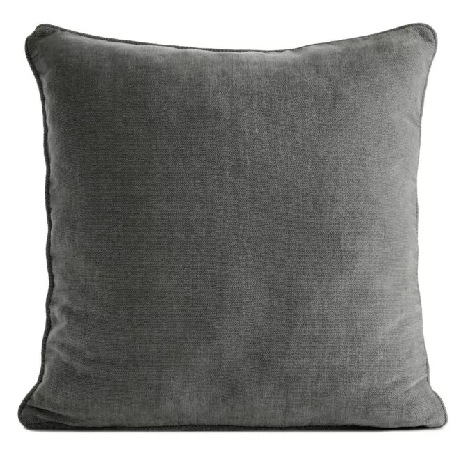 Poszewka na poduszkę 45x45 cm stalowa z szenilowej tkaniny - VANI Eurofirany