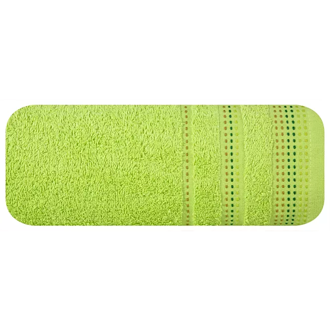 Ręcznik kąpielowy 50x90 cm bawełniany kolor jasnozielony z ozdobnym stębnowaniem 500 g/m2 POLA Eurofirany
