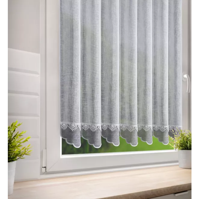 Tkanina firanowa zazdrostka z etaminy zdobiona haftem Eurofirany