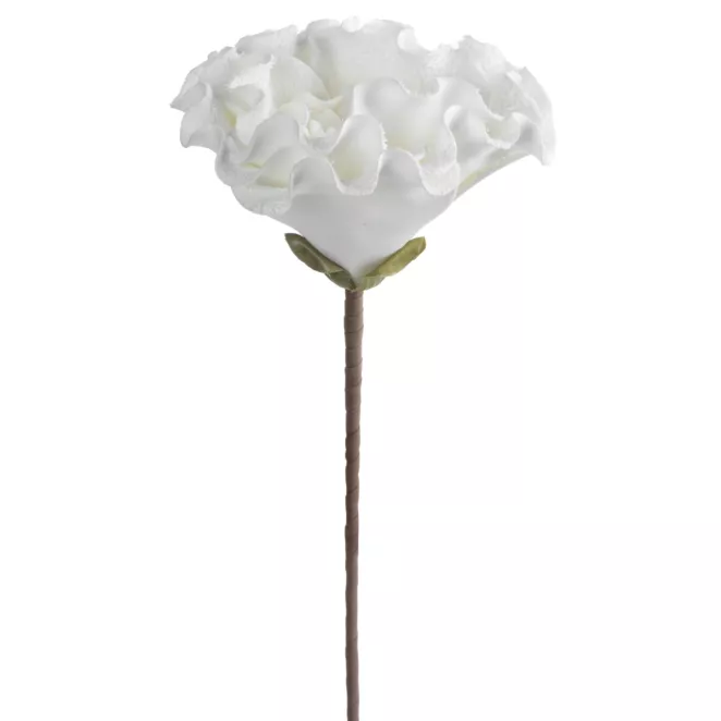 Kwiat sztuczny biały z plastycznej pianki foamiran 65 cm Eurofirany