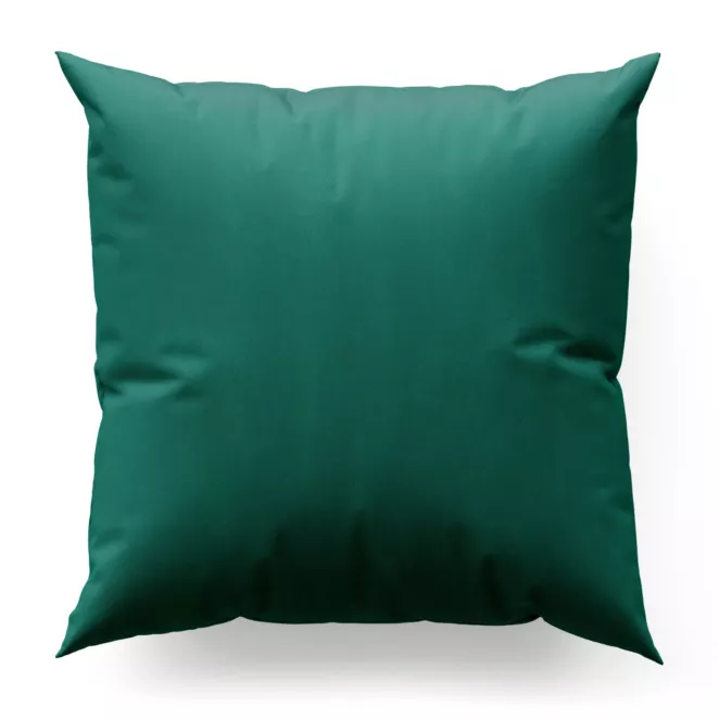Poszewka szyta ciemnozielona z miękkiej półmatowej tkaniny welwetowej