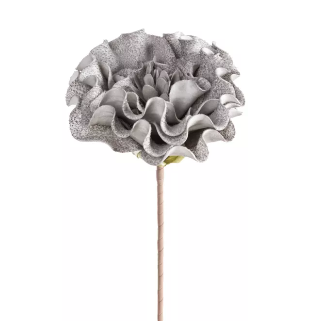 Kwiat sztuczny srebrny z plastycznej pianki foamiran 65 cm Eurofirany