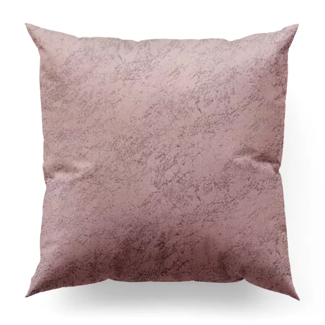 Poszewka szyta różowa z welwetowej tkaniny w drobny melanż