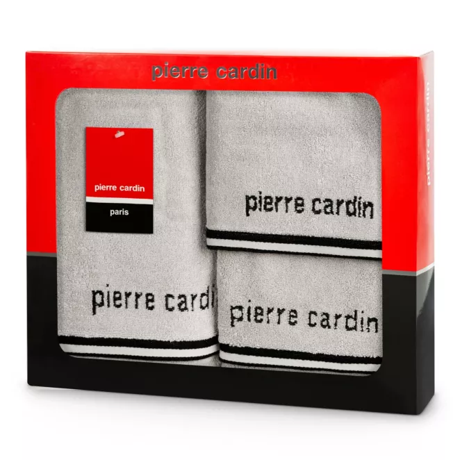 Zestaw ręczników bawełnianych na prezent 3 szt kolor srebrny 500 g/m2 ROCCO Pierre Cardin Eurofirany