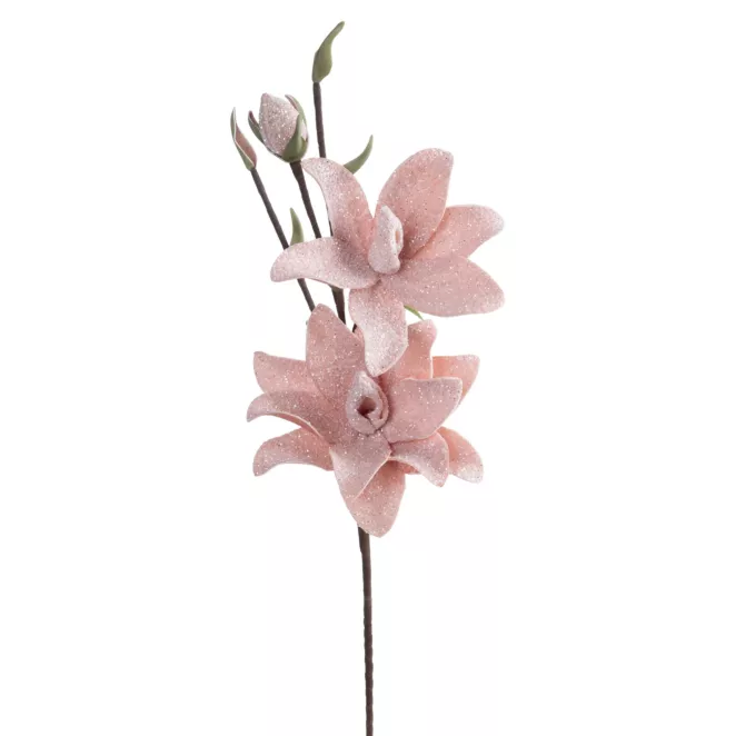 Kwiat sztuczny różowy z plastycznej pianki foamiran 77 cm Eurofirany