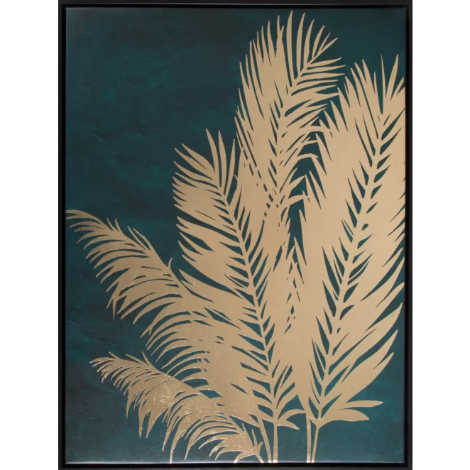 Obraz nadruk na płótnie z motywem złotych liści palmy  Eurofirany
