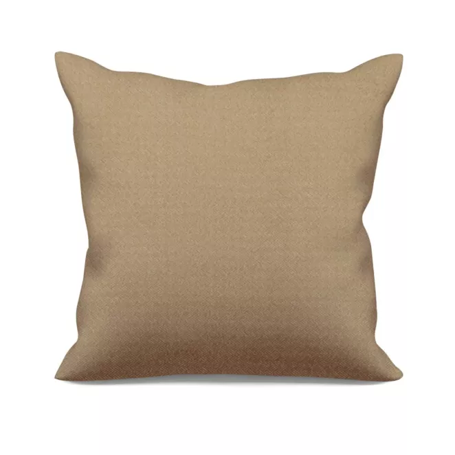 Poszewka szyta ciemnobeżowa z miękkiej, matowej tkaniny w drobny geometryczny wzór