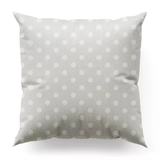 Poszewka szyta kremowo beżowa dwustronna, z wzorem w grochy