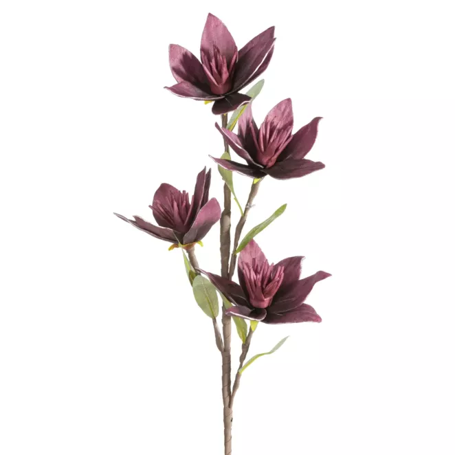 Kwiat sztuczny ciemnofioletowy z plastycznej pianki foamiran 50 cm Eurofirany