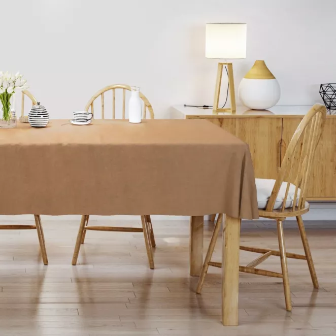 Obrus szyty ENYA pomarańczowy z miękkiej półmatowej tkaniny welwetowej