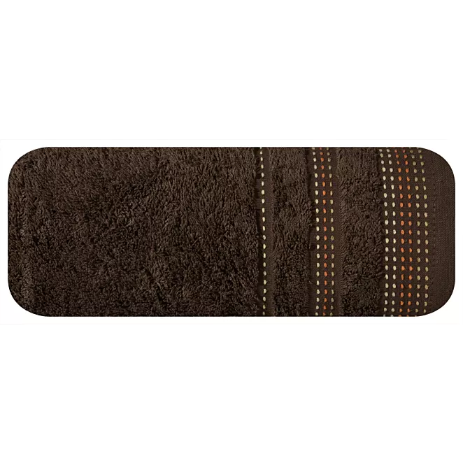 Ręcznik kąpielowy 50x90 cm bawełniany kolor brązowy z ozdobnym stębnowaniem 500 g/m2 POLA Eurofirany