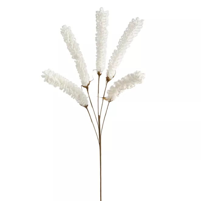 Kwiat sztuczny biały z plastycznej pianki foamiran 90 cm Eurofirany