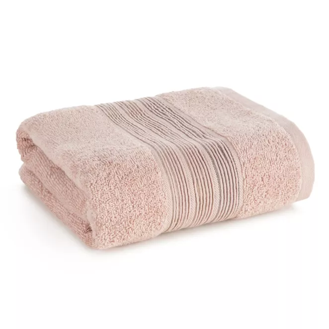 Ręcznik do rąk 30x50 cm bawełniany kolor pudrowy w poziome paseczki 500 g/m2 VERANO Eurofirany