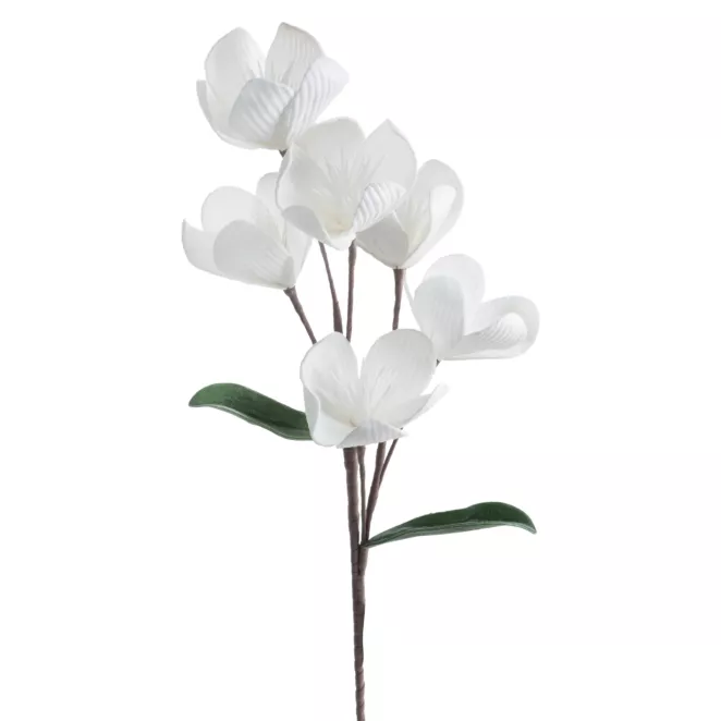 Kwiat sztuczny biały z plastycznej pianki foamiran 70 cm Eurofirany
