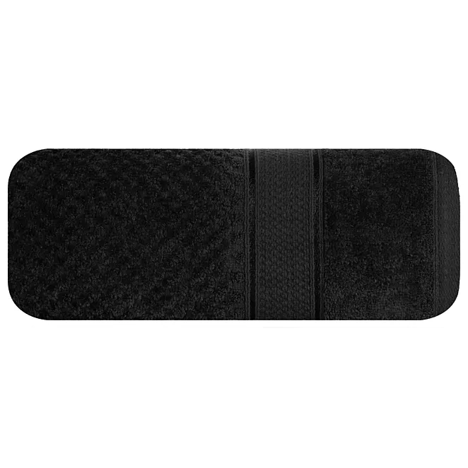 Ręcznik do rąk 50x90 cm bawełniany kolor czarny z welwetową bordiurą 500 g/m2 JESSI Eurofirany