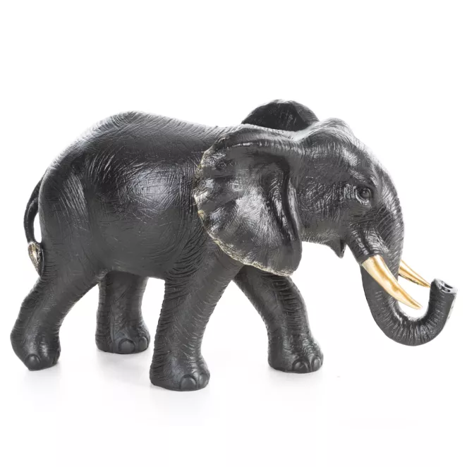 Figurka czarna Słoń 39x15x24 cm OLI Eurofirany