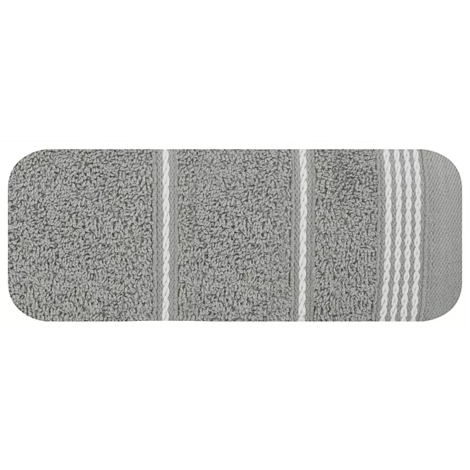 Ręcznik do rąk 30x50 cm bawełniany kolor jasnopopielaty ze stębnowaną bordiurą 500 g/m2 MIRA Eurofirany