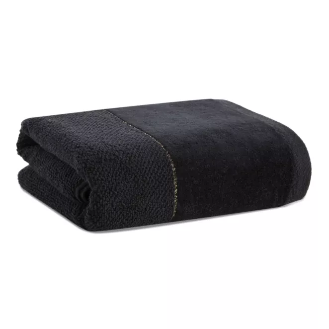 Ręcznik kąpielowy 30x50 cm bawełniany kolor czarny z welwetową bordiurą ARIA Eurofirany