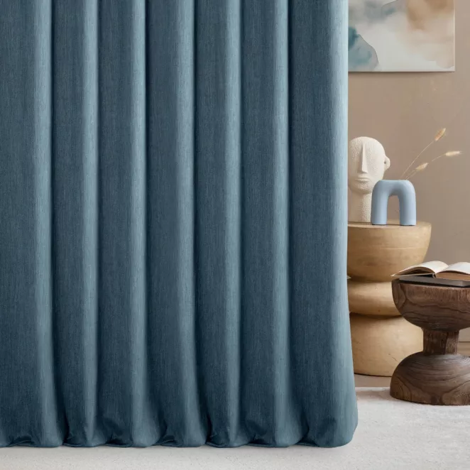 Zasłona szyta na taśmie fala petroa z tkaniny o naturalnym splocie z efektem melanżu